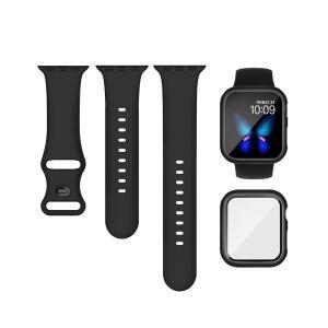 스포츠 실리콘 밴드 및 케이스와 호환되는 애플호환 WATCH 38MM 40MM 41MM 44MM 45MM 46MM 방수 스트랩 화면 보호기 IWATCH 시리즈 11 10 9 8 SE 7 6 5 4 3 2 여성용