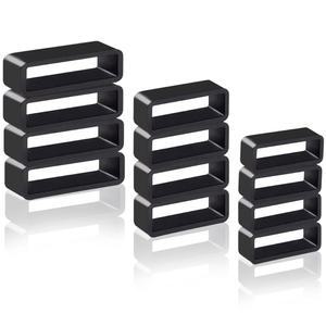 OWMOSYX 12 PCS 시계 밴드 홀더 루프 패스너 링 실리콘 고무 키퍼 스마트 스포츠 부품용 교체 스트랩 밴드(4X18MM + 4X20MM 4X22MM)