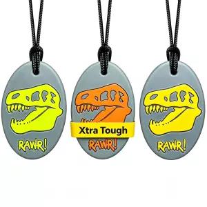 소년 또는 를 위한 XTra Tough XT 디노 감각 씹는 목걸이 - 이빨 장난감 공격적인 사람을 위해 설계된
