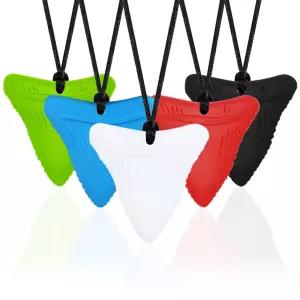 5 PCS 감각 츄 - 를 위한 쫄깃한 목걸이 상어 이빨 성인을 손톱 물어뜯기 YQZIYOU