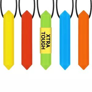 소년 또는 를 위한 XTra Tough XT 감각적 씹는 목걸이 5팩 - 이빨 장난감 자폐성 ADHD를 위해 설계된 5가지