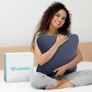 Calmier - 9파운드 감각 가중 베개 유리 구슬 채우기 포옹 성인 및 용 울트라 플러시 아늑한 무게 랩 패드