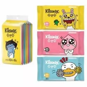 크리넥스 수앤수 카카오프렌즈 물티슈 10매 x 6입