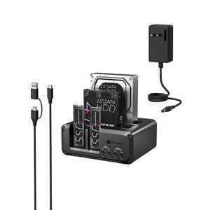 Bay NVMe SATA SSD ICY 인클로저 스테이션 스위치 전원 드라이브 USB 도구 스테이션 리더기 없음 BOX HDD 최대 하드 개별 도킹 10Gbps 필요 48TB to 도크
