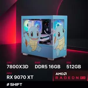 주연테크 시프트 PKK78X97XT2 포켓몬스터 꼬부기 AMD 라이젠7 7800X3D RX 9070 XT