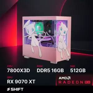 주연테크 시프트 PKM78X97XT2 포켓몬스터 뮤 AMD 라이젠7 7800X3D RX 9070 XT