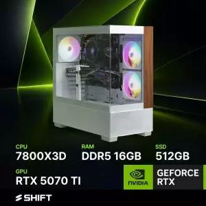 주연테크 시프트 D678X57T 화이트 AMD 라이젠7 7800X3D RTX 5070 TI