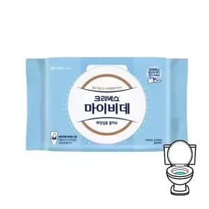 마이비데 물티슈 대용량 캡형 60매 x 1팩 클린케어 화장실용 비데용 물에녹는 비데티슈 302088