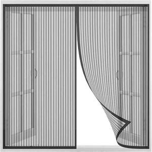 모기장 방충망 방충커버 자석 창문 120x150cm 스티커 출입문 문 정원용 모기 방지막 검정색