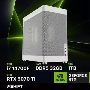 주연테크 시프트 CG347F57T 화이트 인텔 코어i7 14700F RTX 5070 TI 게이밍 컴퓨터