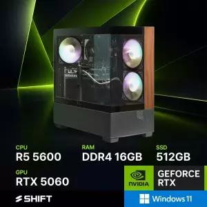 주연테크 시프트 D65656W 블랙 AMD 라이젠5 5600 RTX 5060 윈도우11 홈