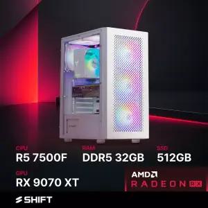 주연테크 시프트 D475F97XT 화이트 AMD 라이젠5 7500F RX 9070 XT 게이밍 컴퓨터