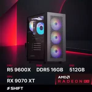 주연테크 시프트 D496X97XT 블랙 AMD 라이젠5 9600X RX 9070 XT 게이밍 컴퓨터