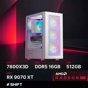 주연테크 시프트 D478X97XT 화이트 AMD 라이젠7 7800X3D RX 9070 XT 게이밍 컴퓨터