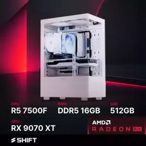 주연테크 시프트 D375F97XT 화이트 AMD 라이젠5 7500F RX 9070 XT 게이밍 컴퓨터