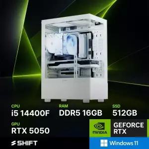 주연테크 시프트 D344F55W 화이트 인텔 코어i5 14400F RTX 5050 윈도우11 홈 게이밍 컴퓨터