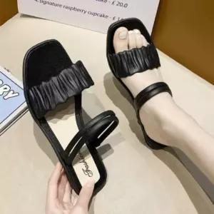 [라일리] Rly 웨지샌들 스타일 셔링 주름 샌들 여성슬리퍼 여름