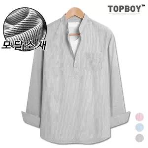 [탑보이][탑보이] 모달스트라이프린넨긴팔셔츠 (DO395)