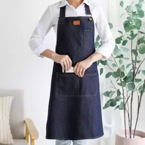 2종 긴 목걸이형 청앞치마 데님앞치마 포켓 한복 한식