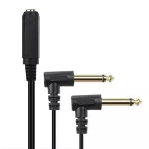6.35mm 모노 분배 Y 케이블 25cm AUX Mono Coms 꺾임