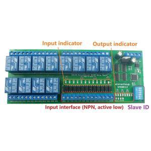 PLC PTZ 구성용 12V 24V 12CH 디지털 IO RS485 릴레이 모듈 Modbus RTU DIN35 C45 레일 박스
