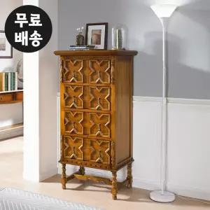 인테리어 엔틱 서랍장 원목 거실 4단 체스트(700)