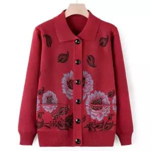 [아우트_66]니트 화려한 가디건 엄마옷 할머니 SH1375