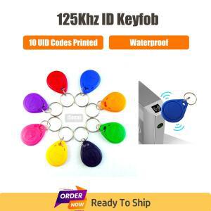 10P 125Khz RFID Keyfob LF 근접 키 체인 저주파 태그 EM4100 문 액세스 제어용 UID 코드가있는 스마트