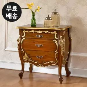 율리 엔틱 원목 침대옆 높은 앤틱 쇼파 거실 3단 협탁