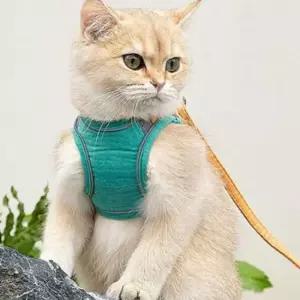 반려동물 빛반사 하네스 리드줄 M 고양이 애완산책줄