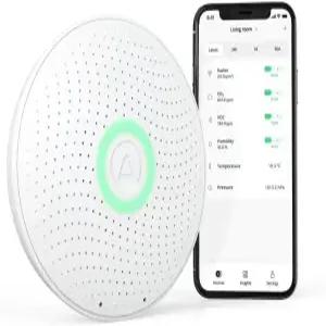 에어싱스 2930 웨이브 플러스 - 라돈 및 공기질 모니터 배터리 구동(CO2 VOC 습도 온도 압력)