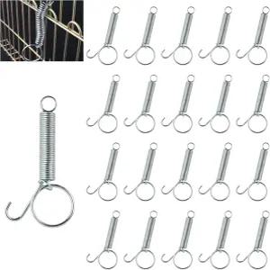 케이지 스프링 케이지용 20PCS 래치 후크 금속 핑거 도어 토끼 새 개 고양이 앵무새 작은 동물 3.34인치