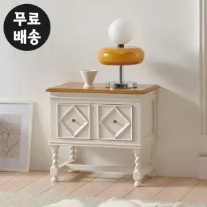 세델 엔틱 마호가니 원목 미니 협탁 2단 서랍장
