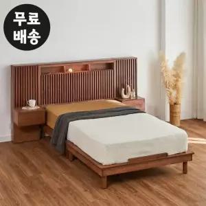 세브 고무나무 원목 침대프레임 평상 퀸사이즈_협탁2