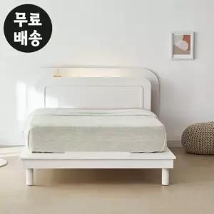 넬리 화이트 부부 침대 프레임 평상형 퀸 사이즈(Q)