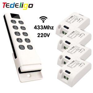무선 조명 스위치 RF 433 Mhz 원격 켜기 끄기 컨트롤러 릴레이 Ac220v 10A 스마트 홈 제어 천장 램프 LED