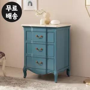 쥬드 엔틱 수납 화장대 원목 서랍장 미니(690/블루)