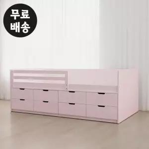 레나 침대 프레임 2단 서랍형 슈퍼싱글(SS) 핑크