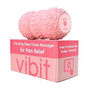 VIBIT - , 및 좌골 신경통을 마사지기, 발 진동 위한 전기, (핑크) 3가지 롤러, 휴대용 목까지의 레벨 마사지 발에서 심부 조직 신체
