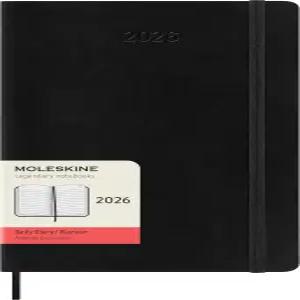 몰스킨 클래식 2026년 12개월 데일리 플래너 소프트 커버 라지(5인치 x 8.25인치) 블랙 400페이지