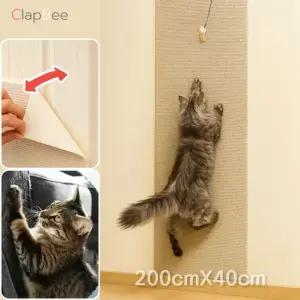 클랩비 잘라쓰는 부착식 고양이 스크래쳐 40x200cm 도어 문 수직 벽 카페트 스티커 수평