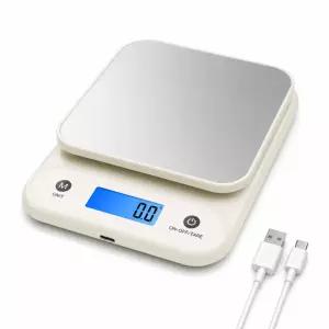 주방용 디지털 저울 11파운드/0.1온스 5kg/0.1g 요리 베이킹용 내장형 300mAh 리튬 배터리 충전식 타입-C
