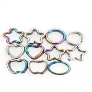 [mlzzW5_66]레인보우 하트 스타 열쇠고리 DIY 10pcs
