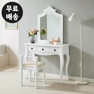 브엘 엔틱 화장대 세트 원목 톤솔 미니 슬림 화이트