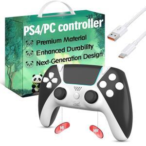 PS4 컨트롤러용 업그레이드, 플레이스테이션 4 슬림 프로 PC 스팀용 무선 컨트롤, 1200mAh, 듀얼 진동 모션 센서 맵 버튼 터보 쇼크 ALPS 조이스틱이 있는 리모컨