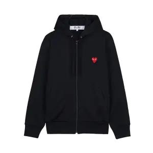 (꼼데가르송) SS26 공용 레드하트 와펜 후드집업 AZ T172 051 BLACK