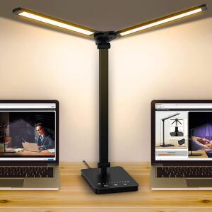 거실등 더블 LED 책상 램프, 홈 5가지 테이블 오피스용 듀얼 , 램프 현대적인 스윙 눈을 암 피아노 모드 배려하는