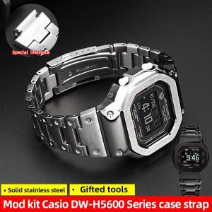 DW H5600 스테인레스 스틸 케이스 및 스트랩모드 키트 카시오 G-SHOCK dw-h5600 수정된 금속 베젤 밴드 세