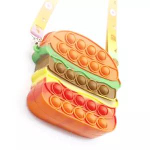 해피톡톡 푸쉬팝 버블 햄버거가방 (랜덤색상)유아 어린이크로스백 잇가방 크로스백 푸쉬 푸시 학생 놀이 실