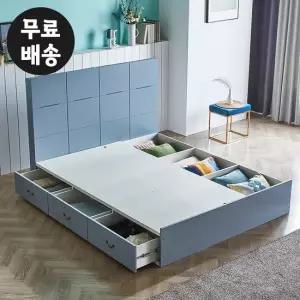 하딘 조명 수납형 평상 안방 침대프레임 퀸사이즈(Q)